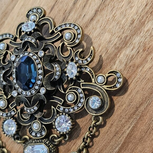 Victorian Edwardian Style‎ Shield Brooch Large Dark Fairycore Gothic Cosplay - Picture 5 of 14